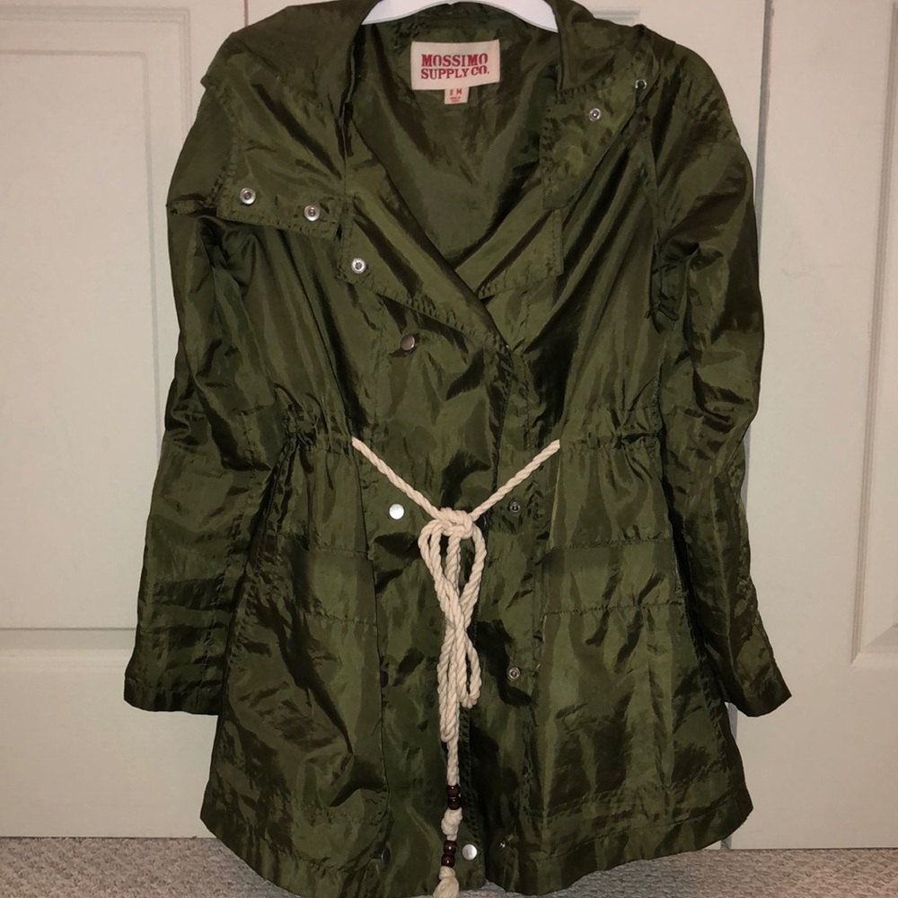Army green windbreaker
